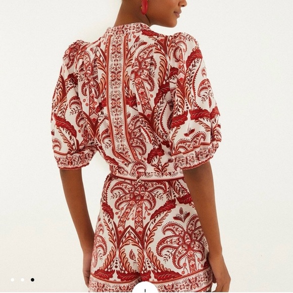 FARM Rio Off-White Tropical Cameo Organic Cotton Romper Size Large NWOT - Picture 3 of 7